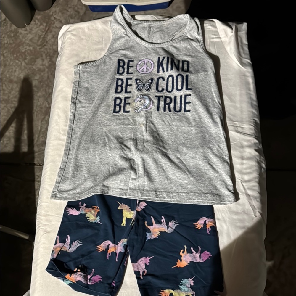 The Children's Place Gray and Navy Unicorn Set